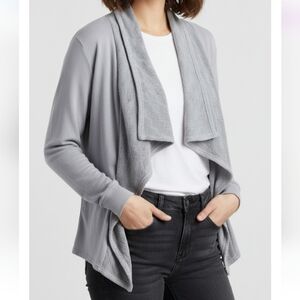 Lucky Lotus Long Sleeve Textured Waterfall Cardigan